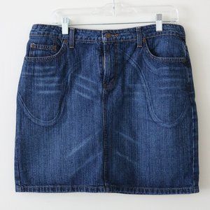 Mossimo Short Dark Wash Jean Skirt Size 14